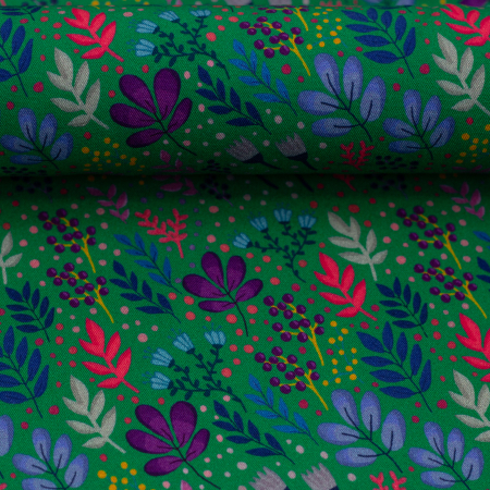 Viskose- Webware - Wildflowers - by Emjo Design - grün